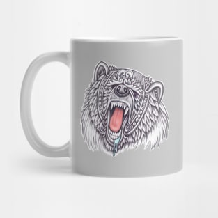 Grizzly bear face with ornament decoration Mug